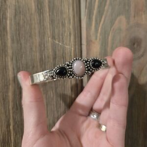 Sterling Silver Onyx Cuff Bracelet